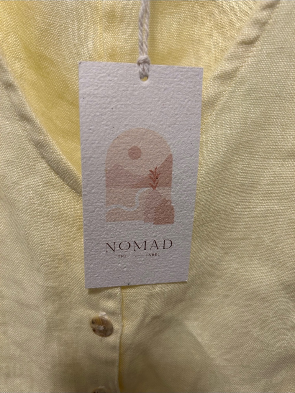 Nomad The Label Sleeveless V-Neck Wide-Leg Jumpsuit in Pale Yellow NWT - Picture 7 of 10